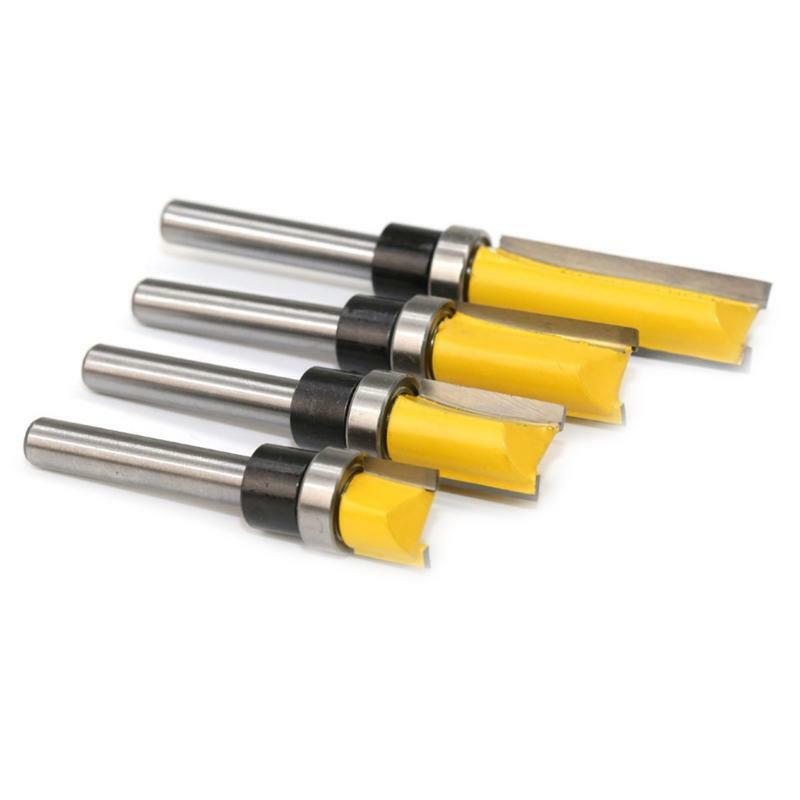 1/4 Shank Straight Flush Trim Router Bit 4xTop Bearing Prevent Tear-Out for DIY