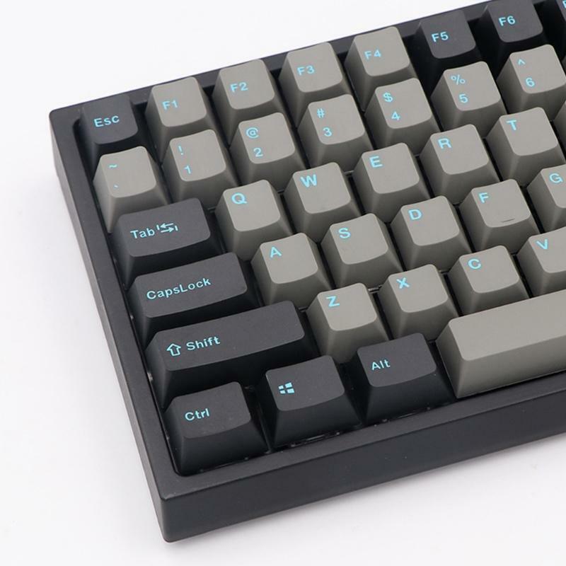 123 Double Shot Ink Green Keycaps for Cherry 3000 3494 MX Switches GK61 87 104