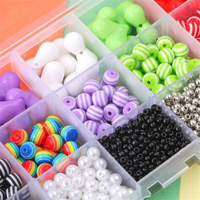 Colorful Acrylic Stripe Round Beads Rainbow Striped Round Ball Bead for Jewelry