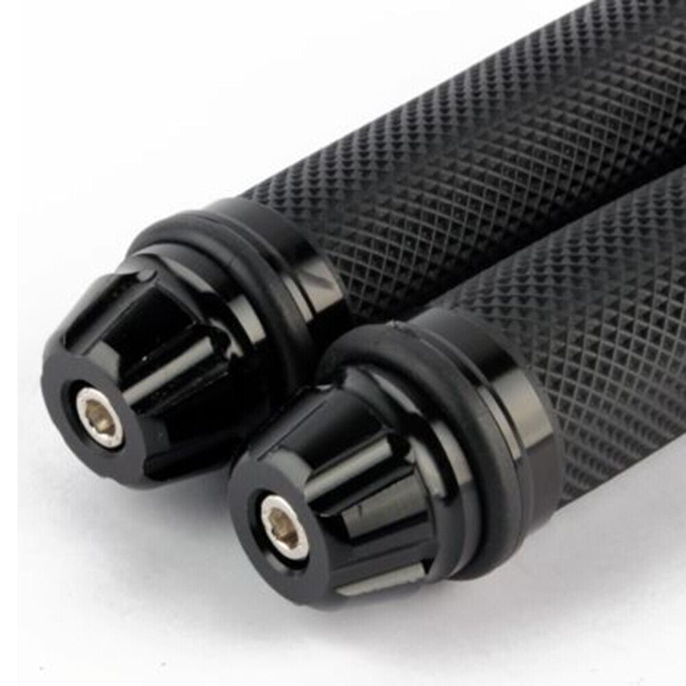 Aluminum Rubber Gel Hand Grips for 22mm Handle Bar Motorcycle (Black)