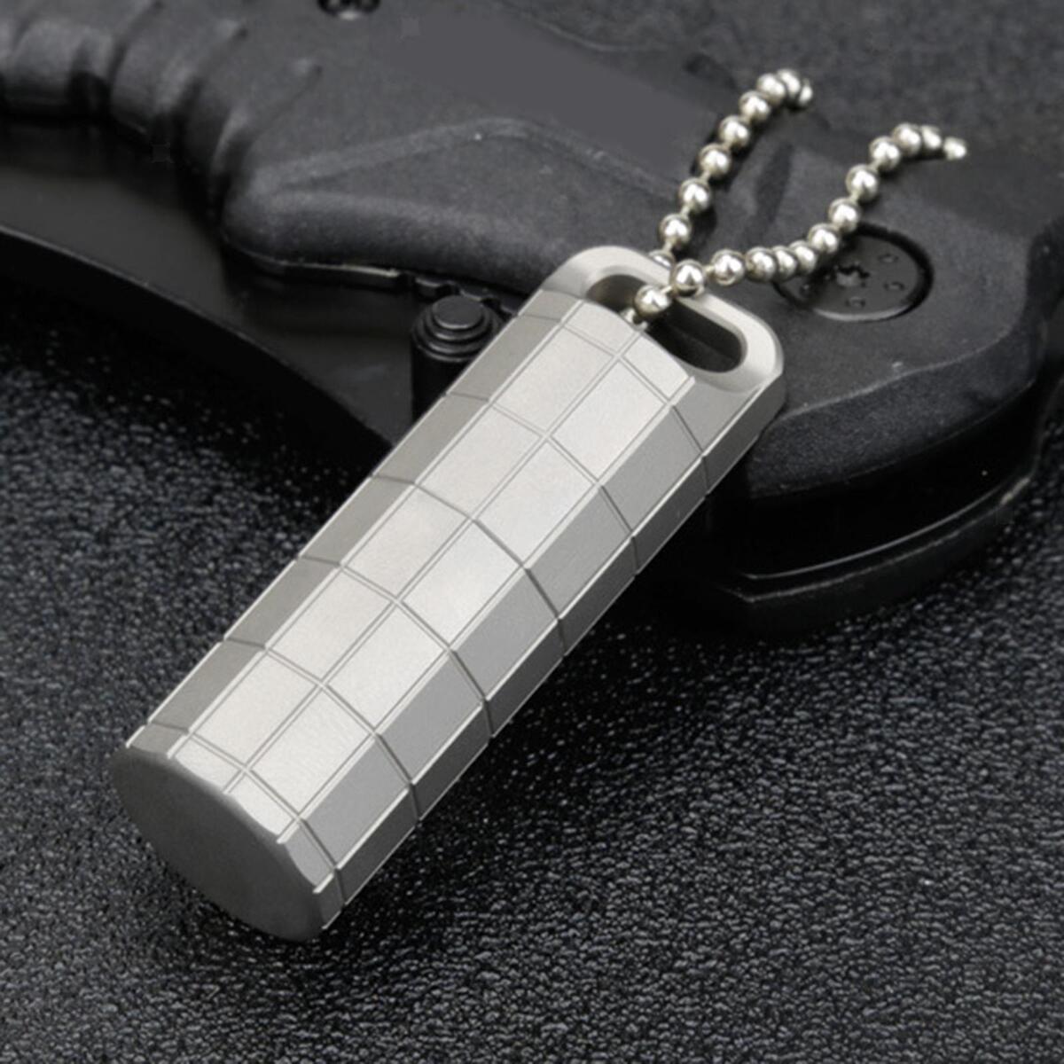 Pill Box Keychain Key Chain Emergency Moisture Proof Organizer for Camping