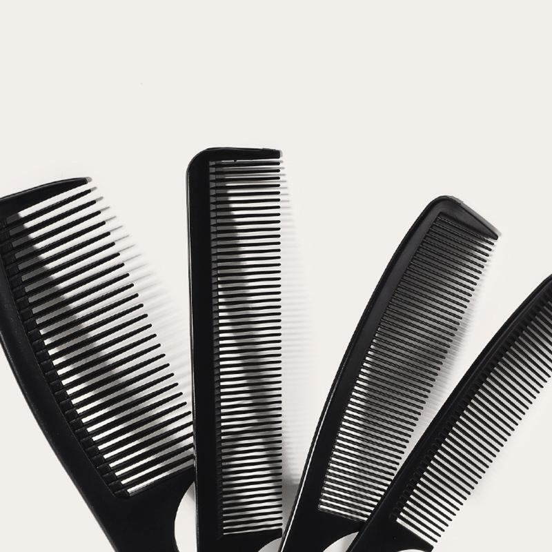 4pcs Professional Carbon Comb Anti-static Hairdressing Stylist Hair Cutting Tool