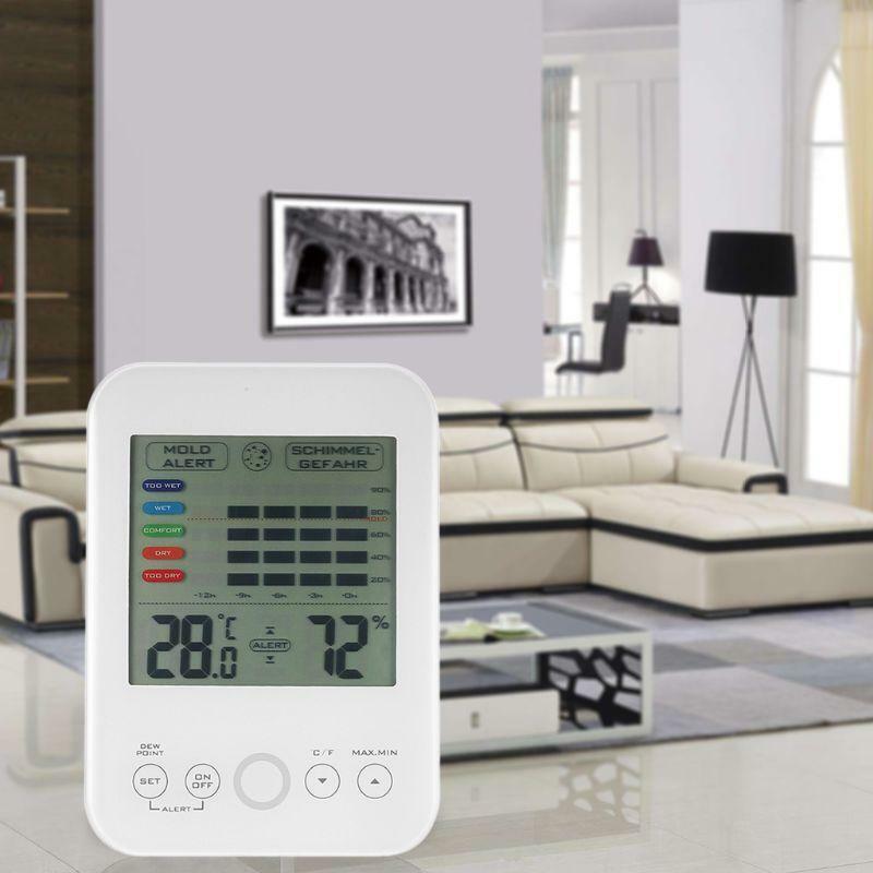 Digital Hygrometer Thermometer Weather Station with Mold alarm Wet Dry Monitor
