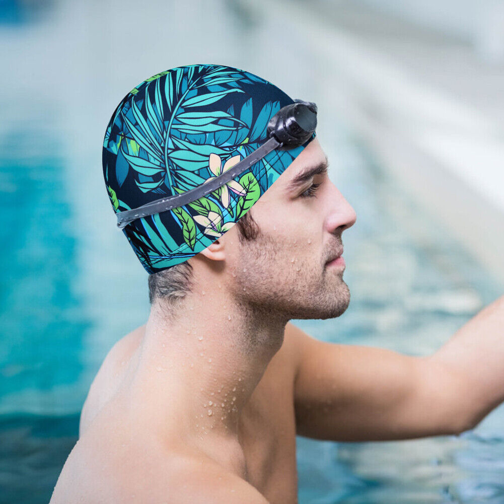 Swimming Caps Women Men Waterproof Ear Hair Protection Swim Hat (Green)