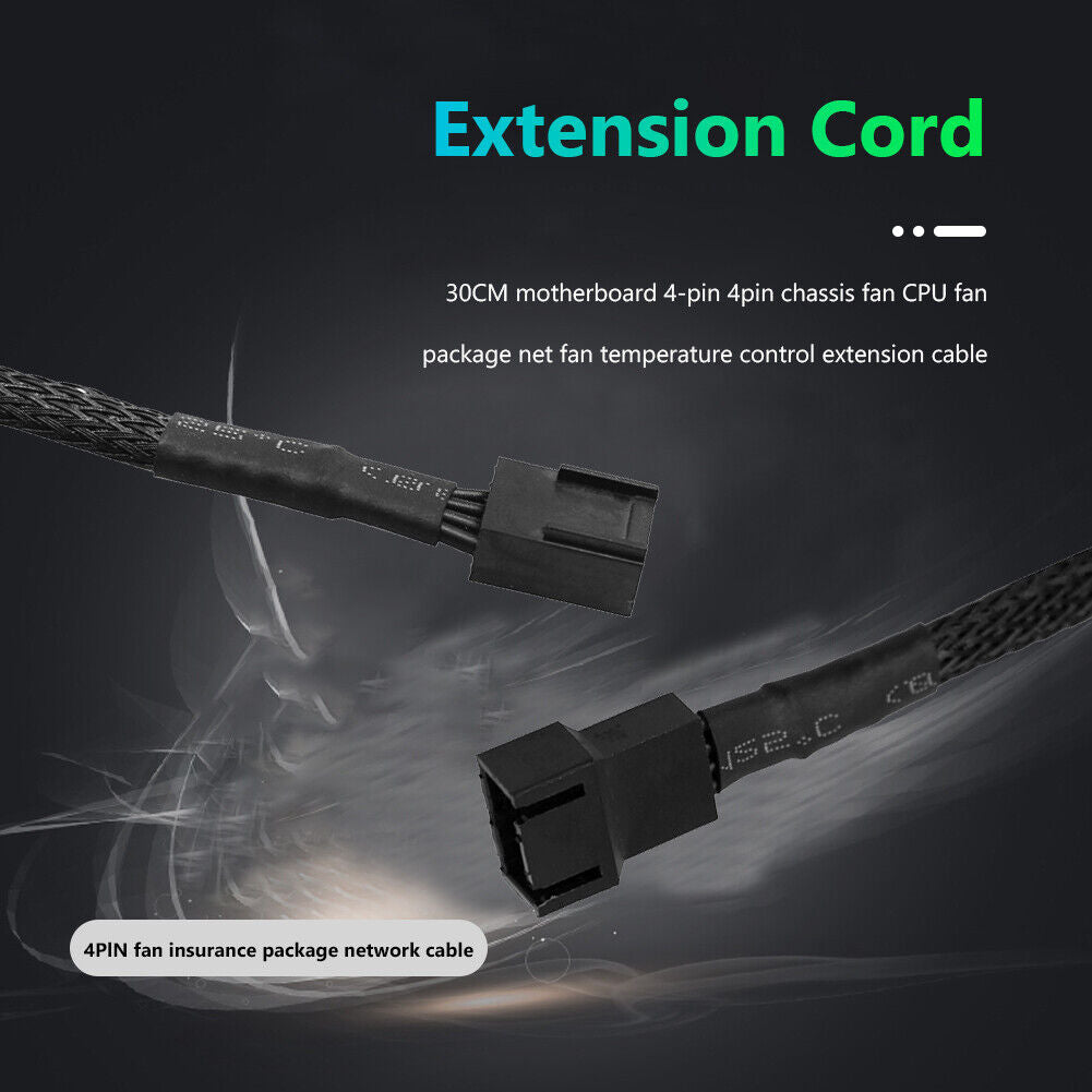 30cm 4 Pin Motherboard PC Computer Case CPU Fan Extension Adapter Cable