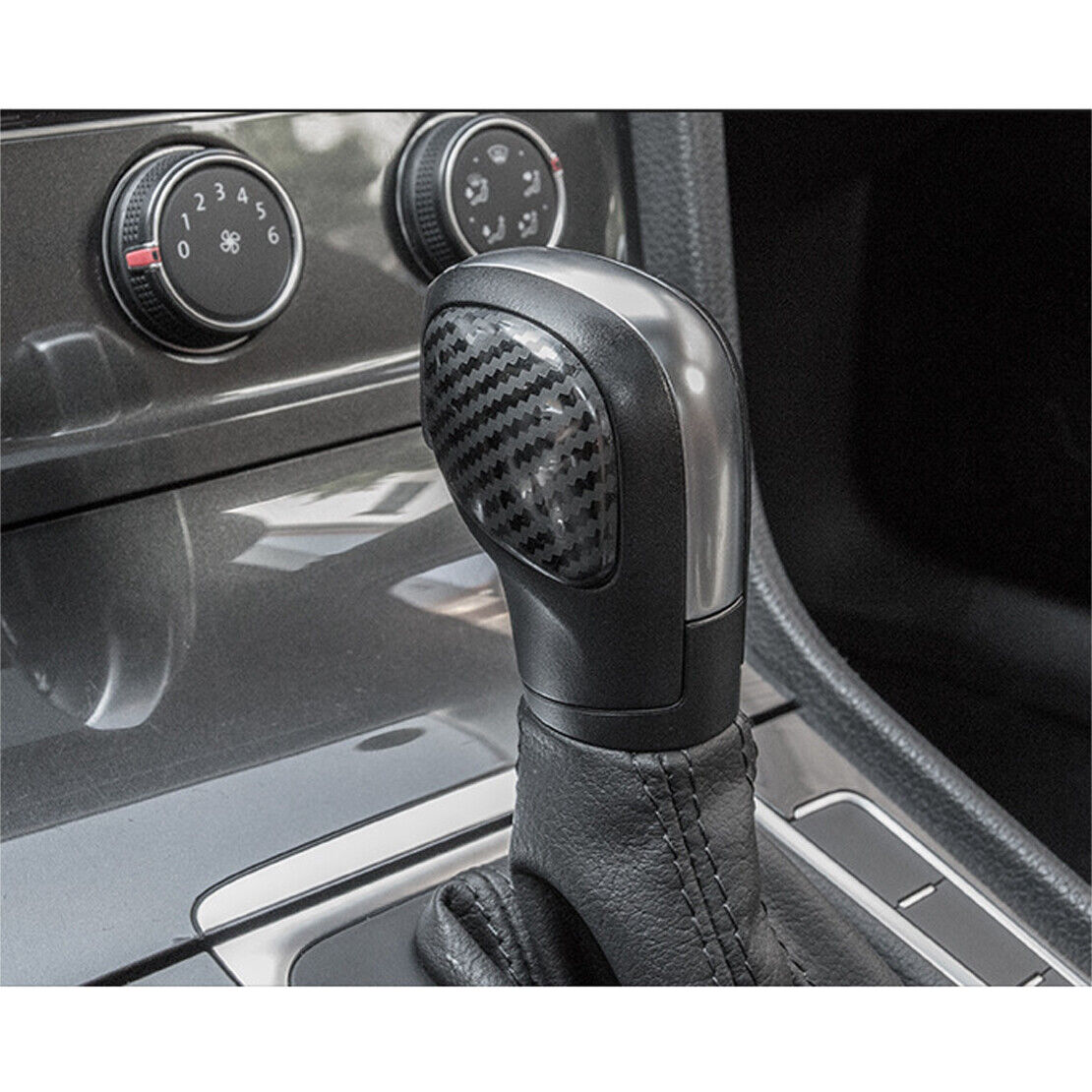 2pcs Carbon Fiber Style Gear Shift Knob Side Cover Trim Fit For VW Passat Beetle