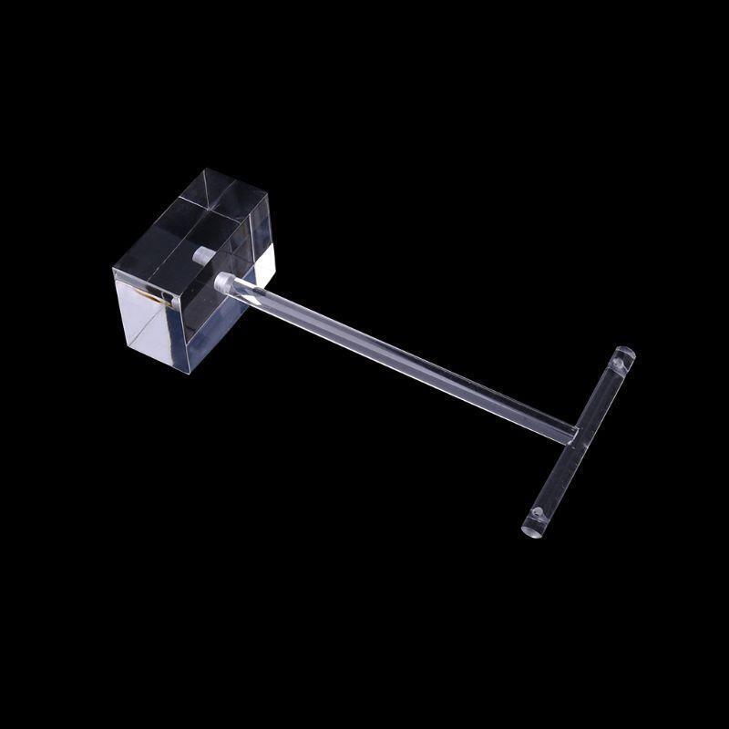Earrings Jewelry Display T Bar Stand Holder Rack Organic Glass 2Pcs