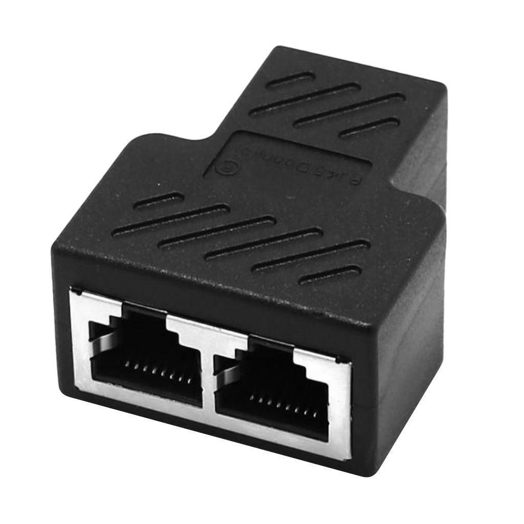 1 Male To 2 Ways  LAN Ethernet Cable Female Splitter Connector Adapter