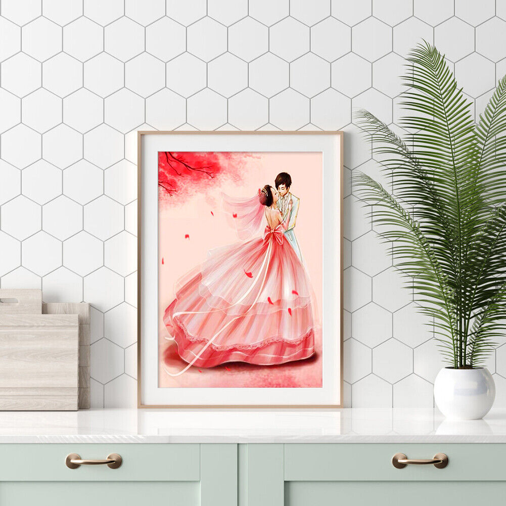 5D DIY Diamond Painting Wedding Couples Full Drill Embroidery Room Decor