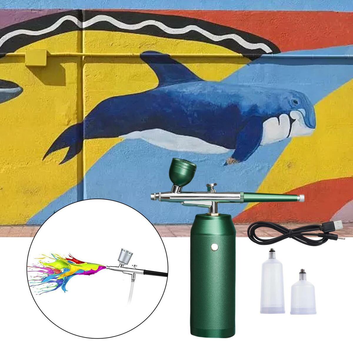Air Brush Paint Spray Gun Airbrush with Compressor Kit for Manicure, Tattoo,