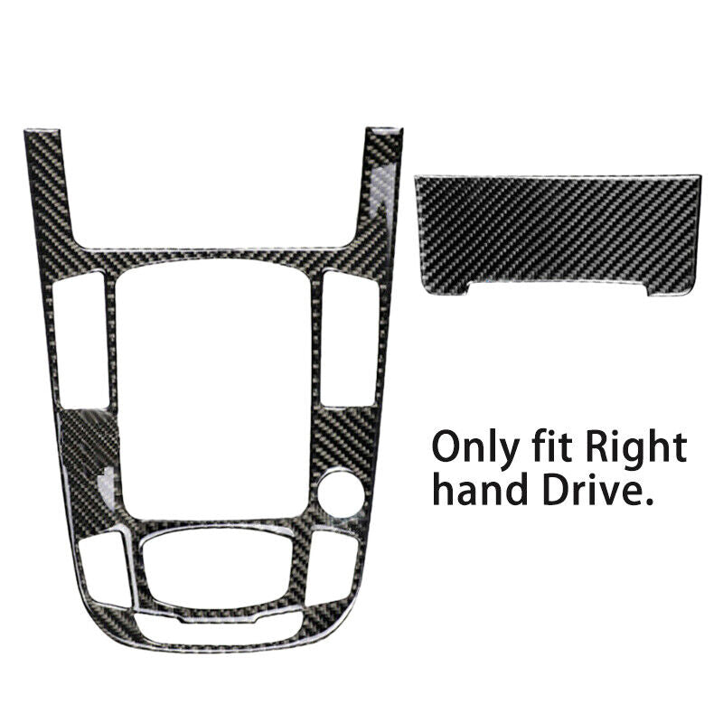 Carbon Center Console Gear Shift Box Panel Cover Trim Fit For Audi A4 Q5 09-17