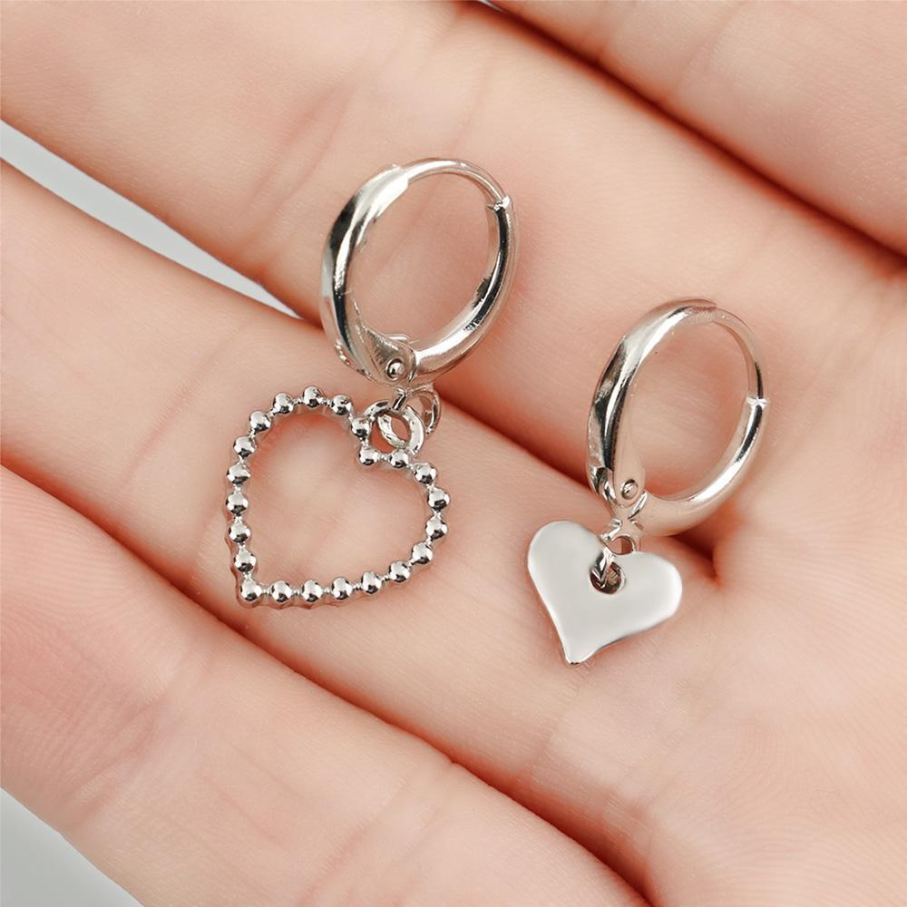 Gift Irregular Earrings Drop Earrings Jewelry Asymmetry Love Heart Earrings