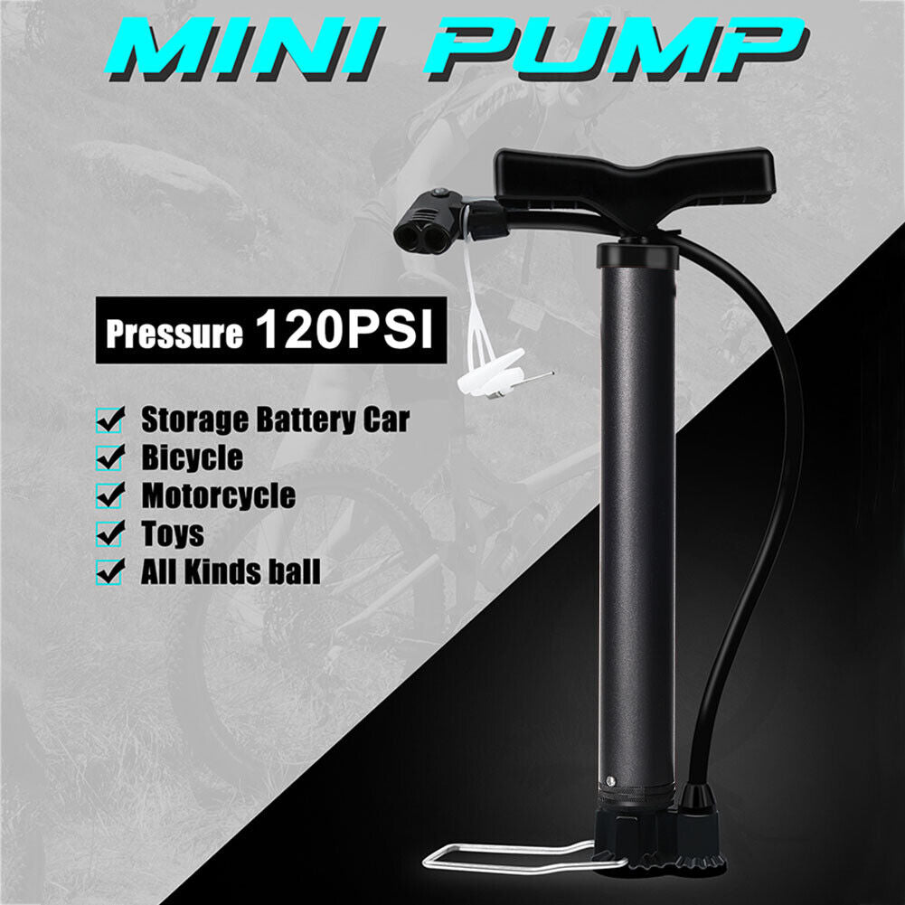 Bike Inflatable Tire Pump 120PSI Bicycle Basketball Motorcycle Air Inflator