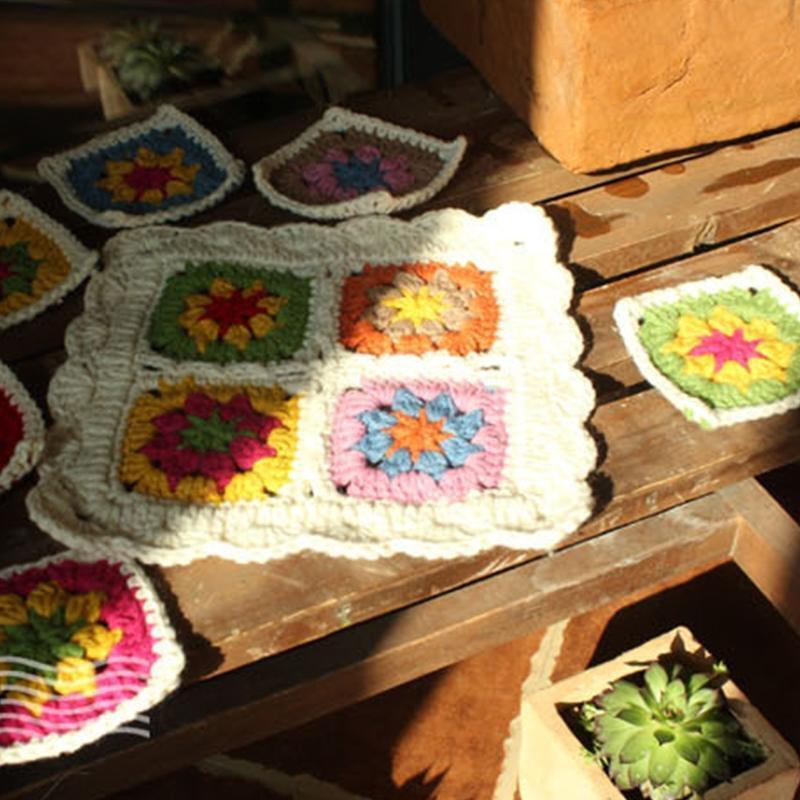 Handmade Crochet Wool Table Runner Teapot Cushion Pad Coaster Set of 8
