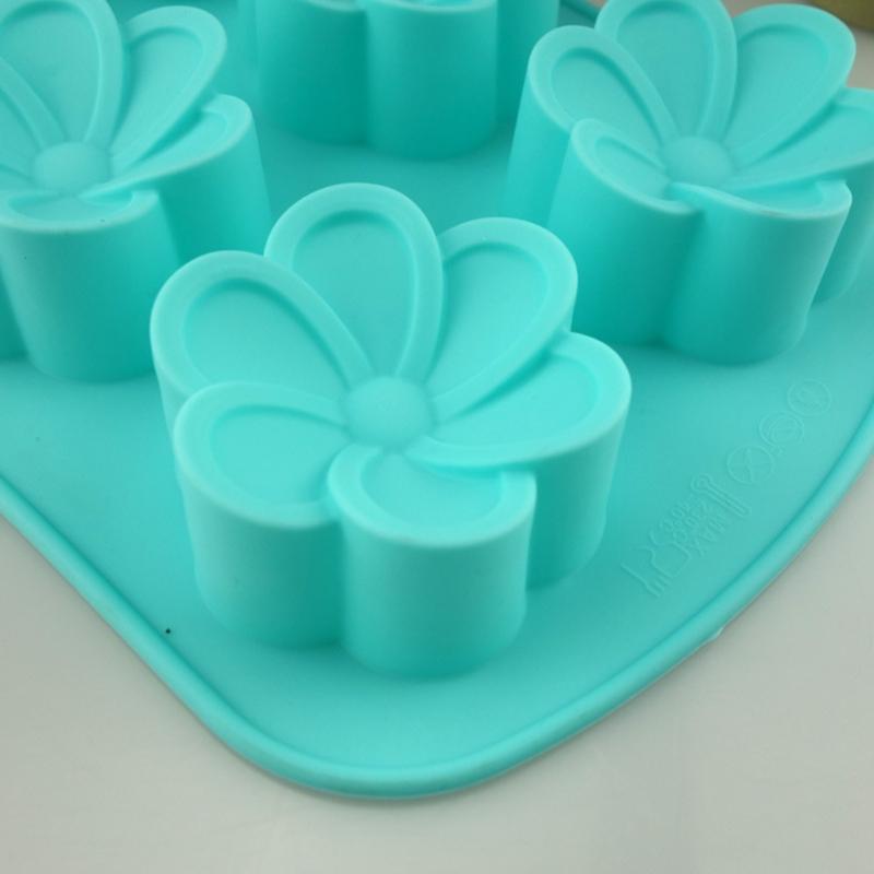 6 Cavities Silicone Material Plum Flowers Shapes Cake Moulds Candy Fondant Molds