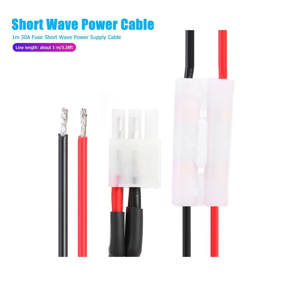 1m 30A Fuse Short Wave Power Supply Cable for Yaesu FT-857D FT-897D IC-725A