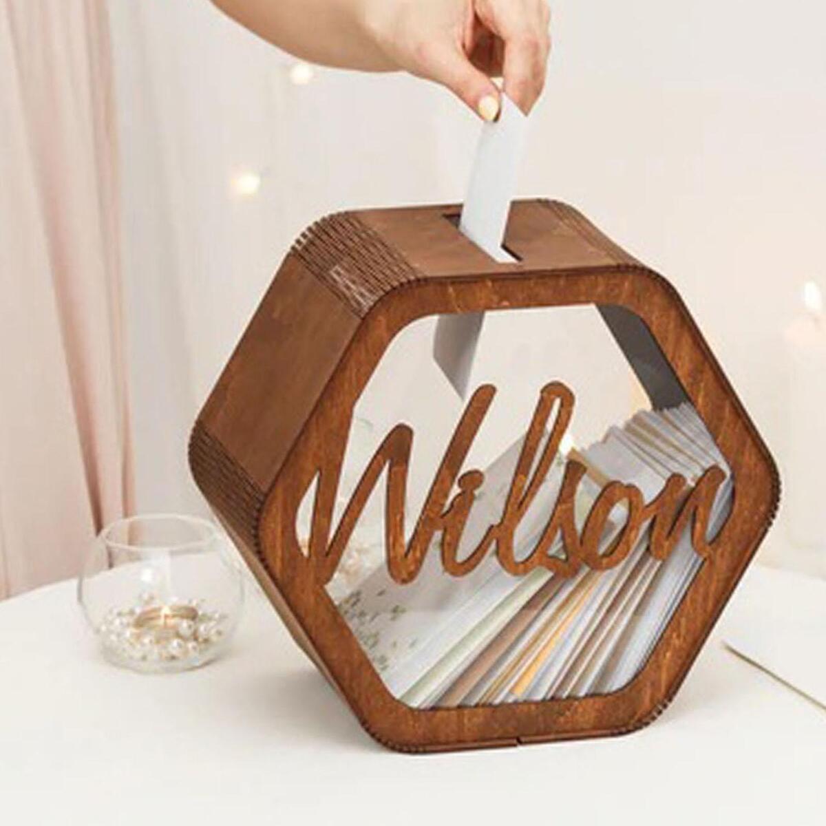 Box Wooden for Wedding Reception Wishing  Gifts Post Box
