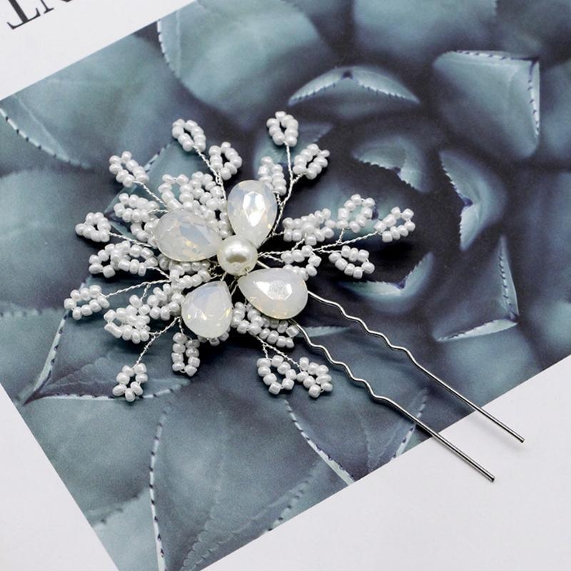 Bride Hairpins Wedding Luxury Decoration Headwear Jewelry Floral Elegant Sticks