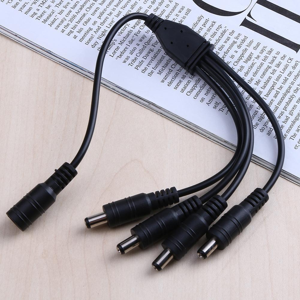 Female to Male DC Power Cord Adapter Cable Splitter for LED Strip (1 to 4)