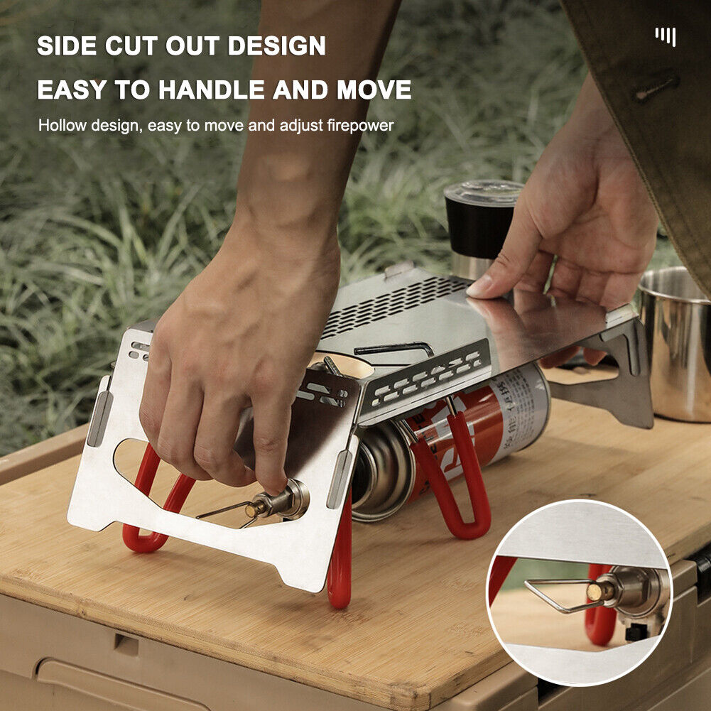 Portable Camping Picnic BBQ Table Heat Insulation Gas Stove Folding Desk