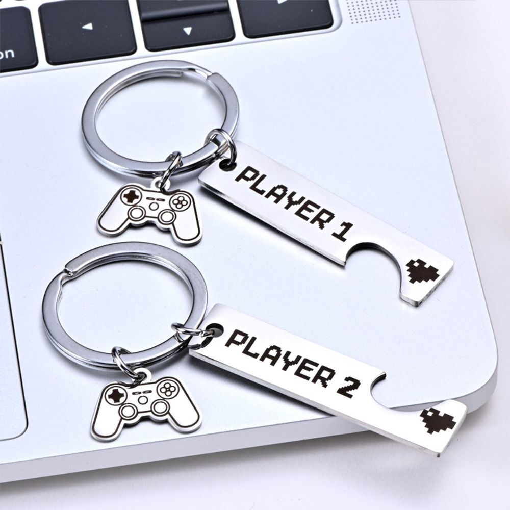 1 Player 2 Couples Anniversary Gifts Gamer Gifts Key Ring Key Chains Key Buckle