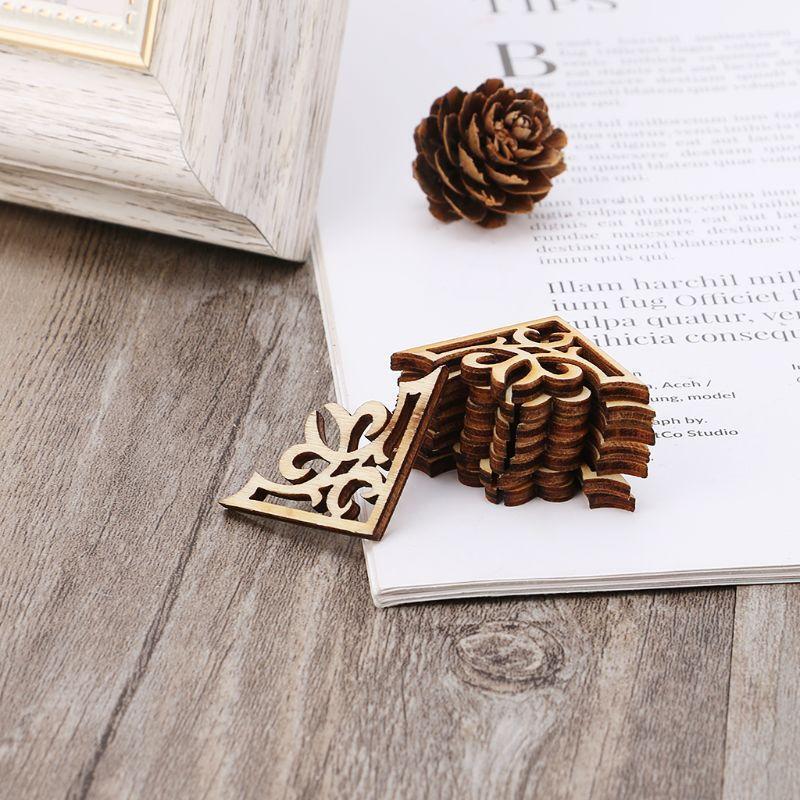 50 Pcs Horn Flower Shape Wooden Slices Craft Wood Cutout Christmas Party Decor