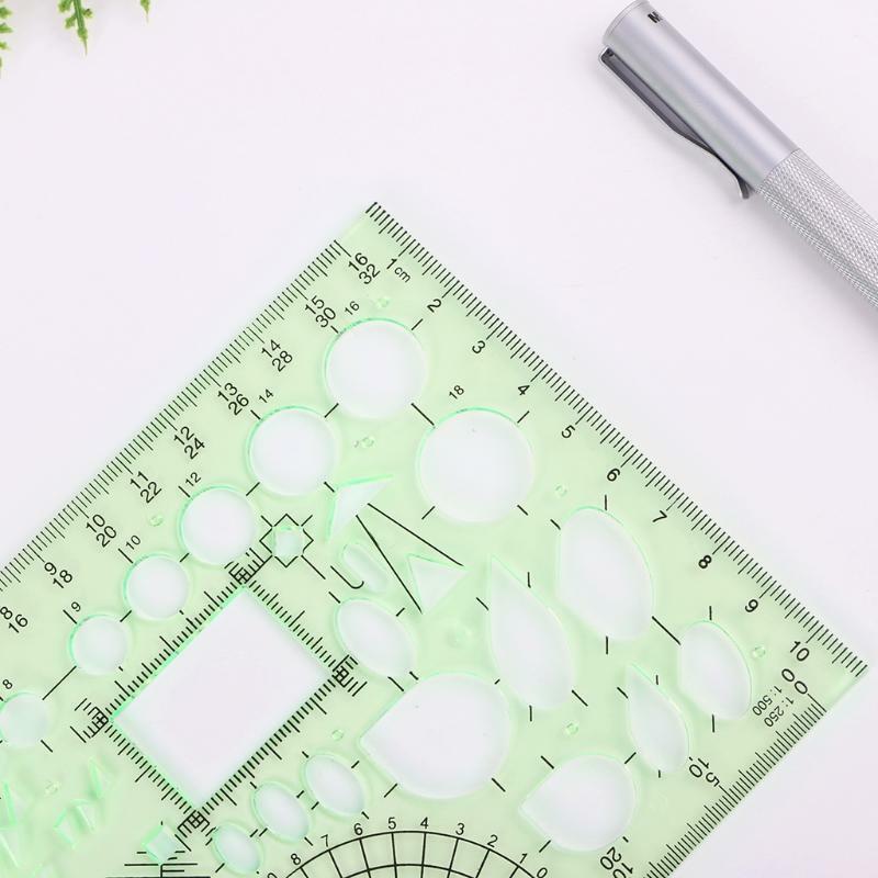 Rectangle Circle Shape Geometric Drawing Tool Template Ruler Student Stationery