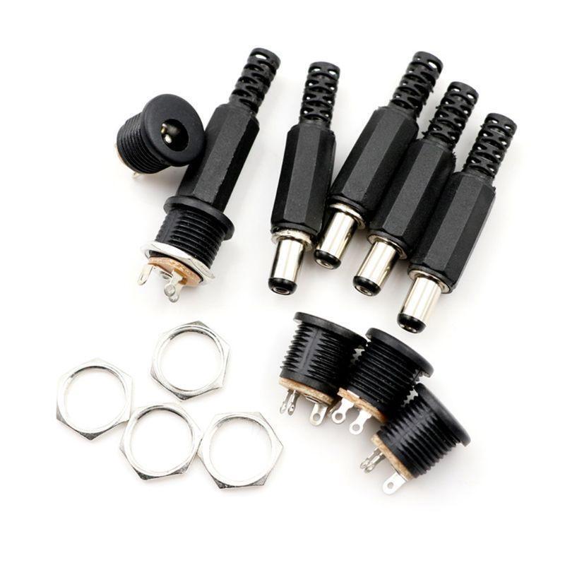5.5x2.1mm DC Male Plug Power Supply DIY DC Barrel Connector with Shrinkle Tube