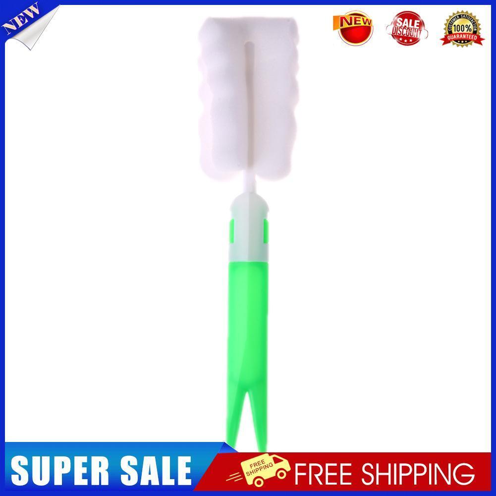 Sponge Cup Brush Removable Handle Cup Cleaning Brush Bottle Scrubber(Green)