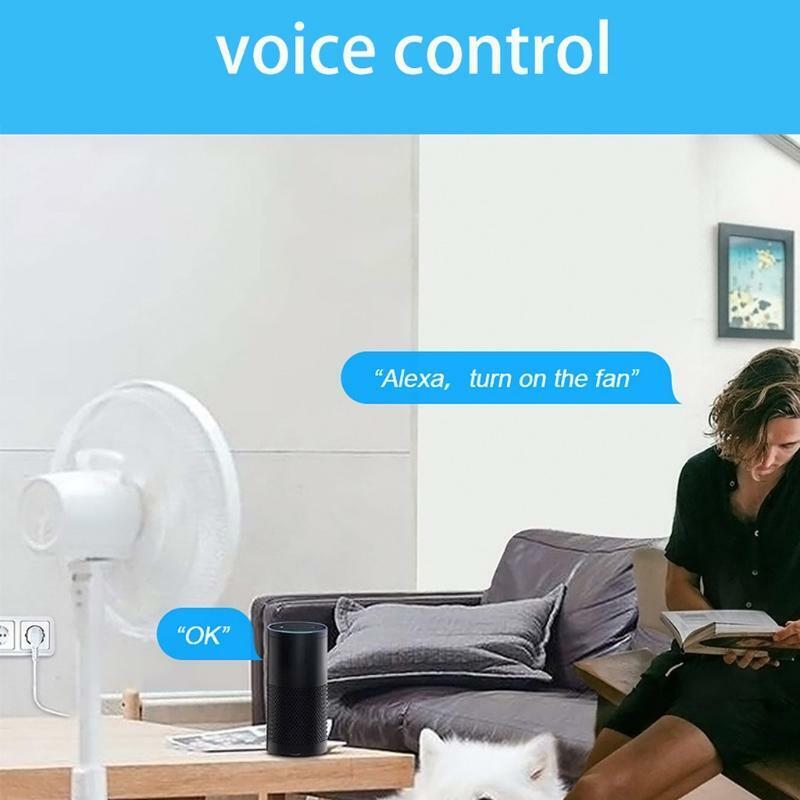 EU Tuya Smart Plug Adapter Wireless Remote Voice Control 16A Intelligent Socket