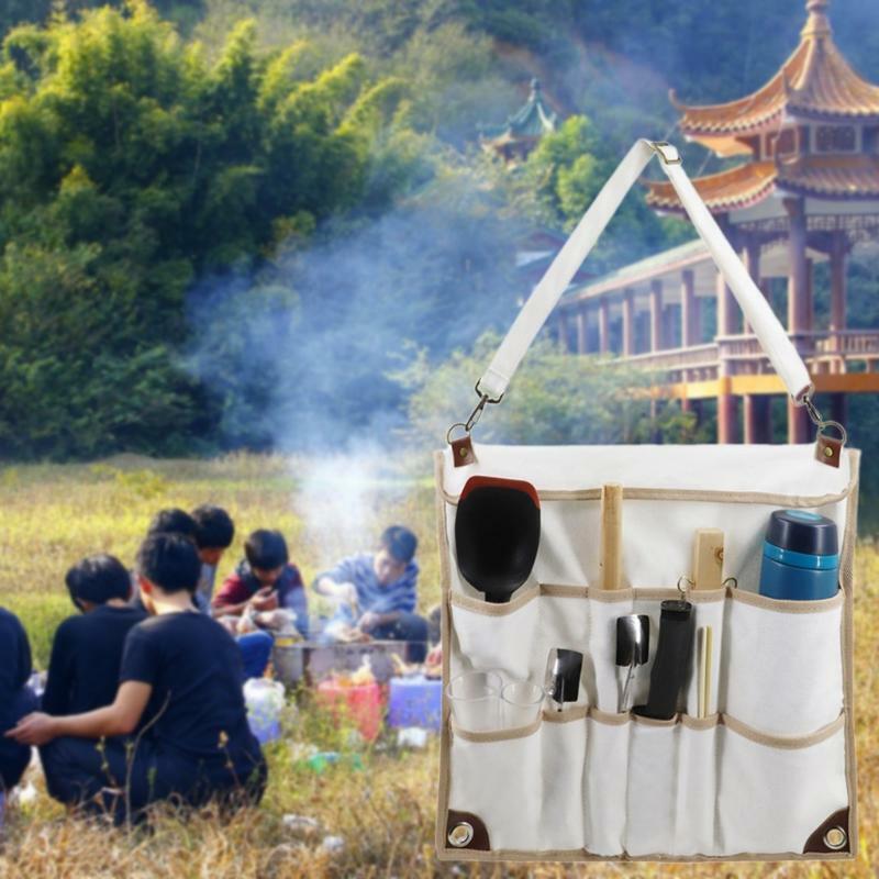 Outdoor Picnic BBQ Storage Pack Holder Camping Tablewares Cutlery Storage Bag