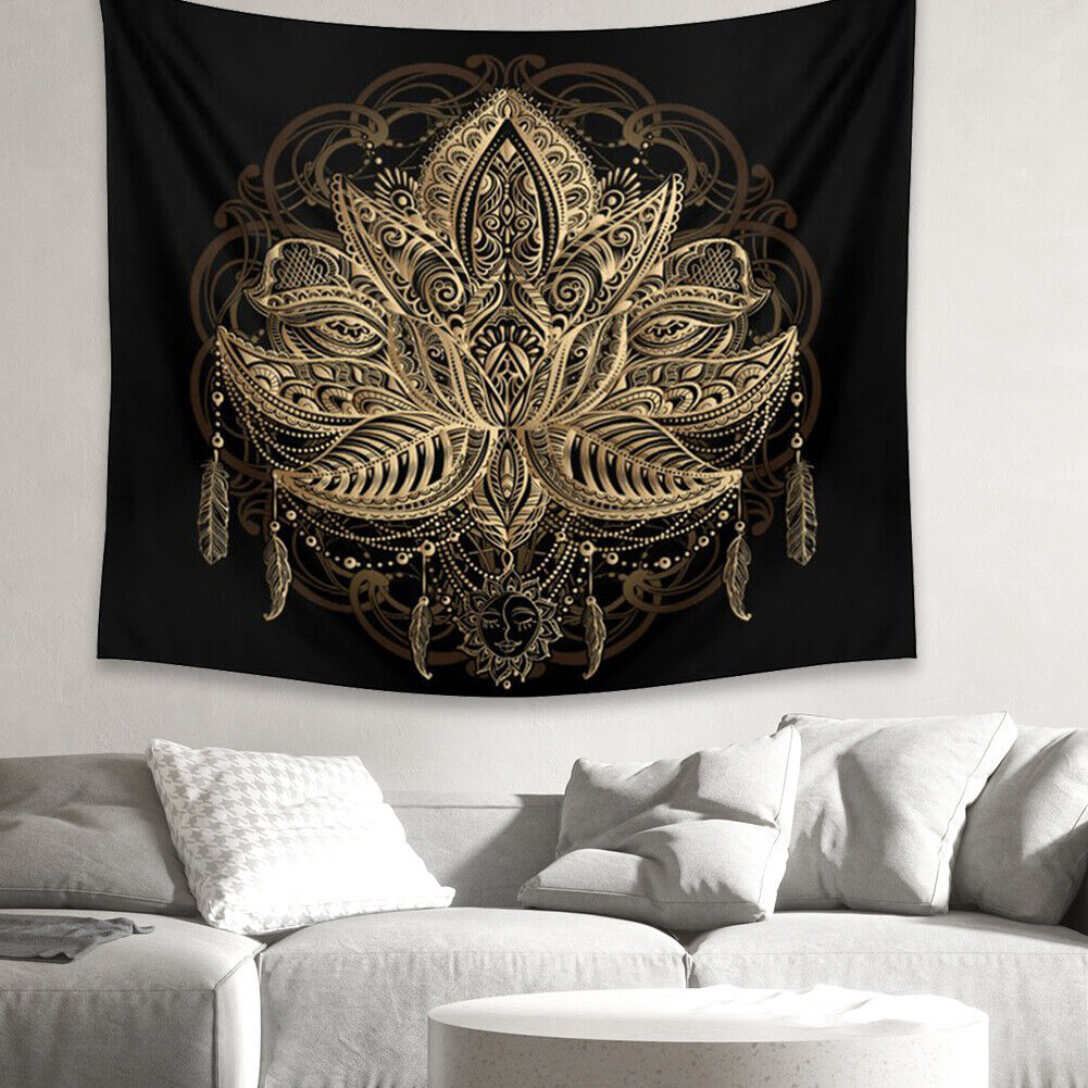 Flower Tapestry Wall Hanging Carpets Bedspread Throw Cover Mat (200X145cm)