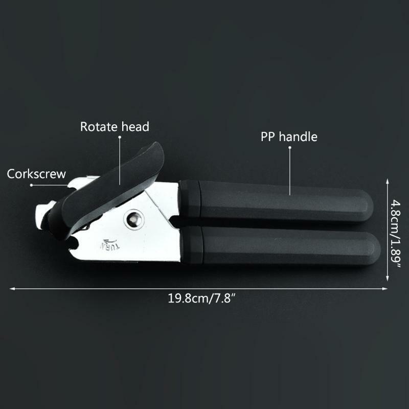 Can Openers with Comfortable Handle & Knob Smooth Edge Safely Cut Save Time Tool