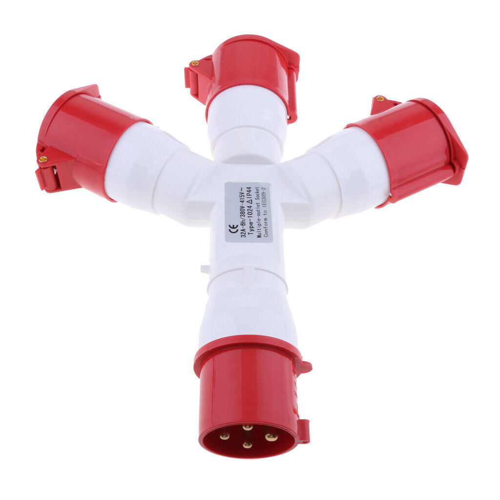 380V 32Amp  Industrial  Socket  Splitter Waterproof 3P+E