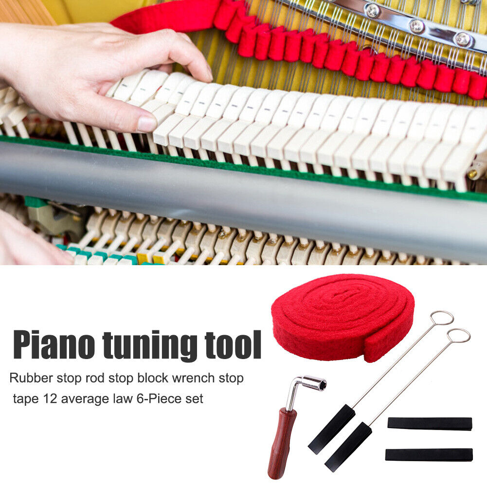 6pcs Piano Tuning Lever Tools Kit Mute Hammer DIY Musical Instrument Parts
