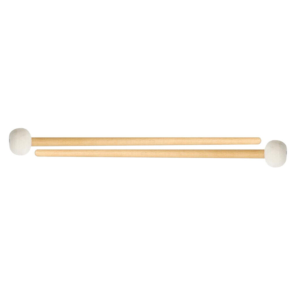 Soft Felt Head White Wooden Handle Drum Sticks Timpani Mallets