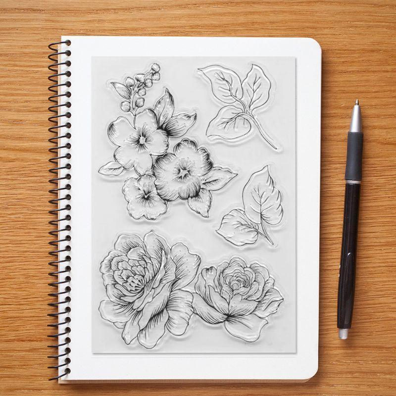 Flower PatternTransparent Silicone Clear Stam Home Festival Family DIY Album