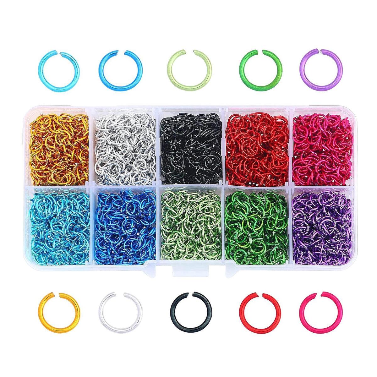 2250x 6mm Open Jump Rings Metal for Jewelry Making or Repairing Bracelets