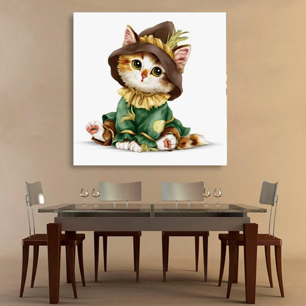 Cute Cat Cartoon 5D Diamond Painting Embroidery DIY Cross Stitch Home Decor
