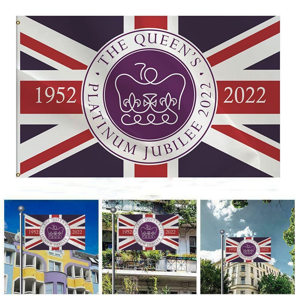Home Decor Platinum Jubilee 1952-2022 Queen Elizabeth II Flag 70th Anniversary