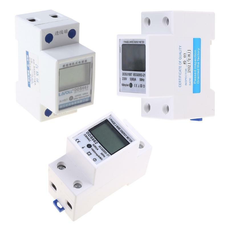 LCD Digital Power Consumption Meter Single Phase Energy Meter Watt kWh 230V AC