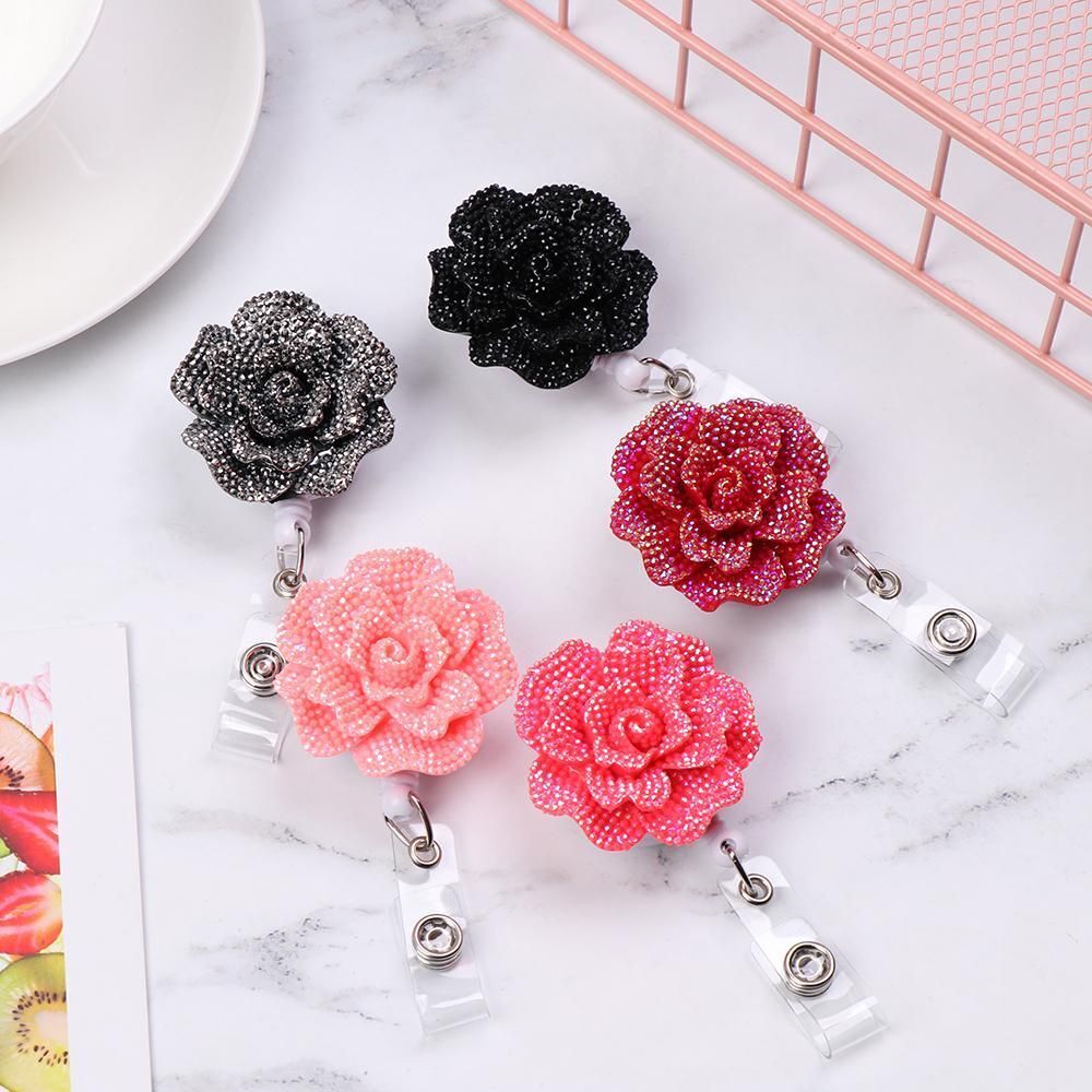 Clip Clip ID Name Card Retractable Rose Shape Key Ring Badge Reel Badges Holder