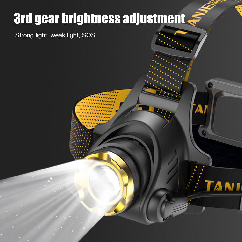 LED Headlamp Fishing Headlight 3 Modes Zoomable Waterproof Camping Light
