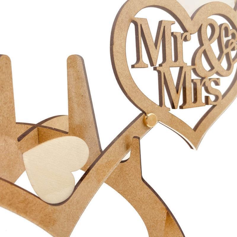 Wedding Guest Book Set Wood Love Heart Ornament Wood Storage Kit