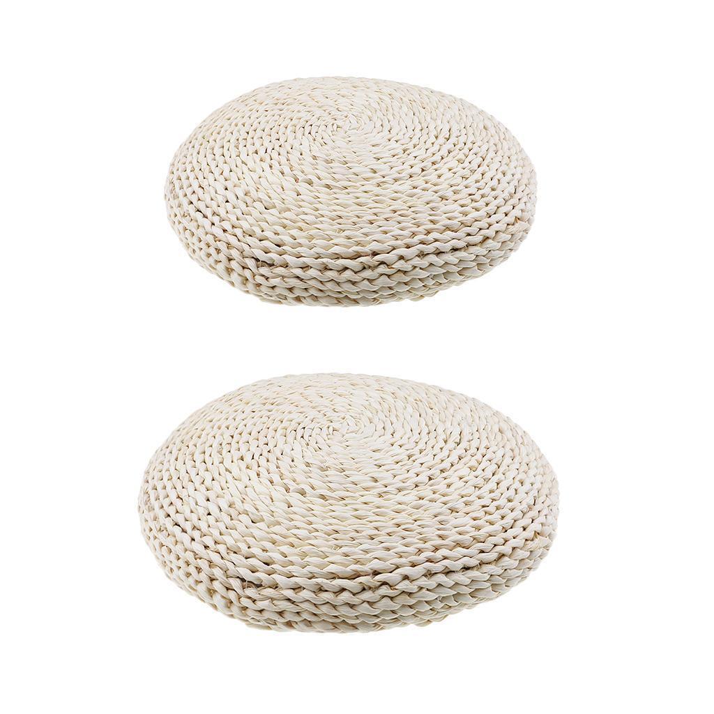 40cm Handmade Natural Straw Pouf Tatami Cushion Meditation Yoga Mat Zafu