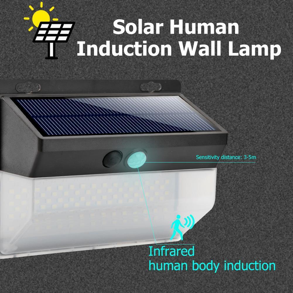 206LED Solar Motion Sensor Wall Light Outdoor Waterproof Garden Street Lamp