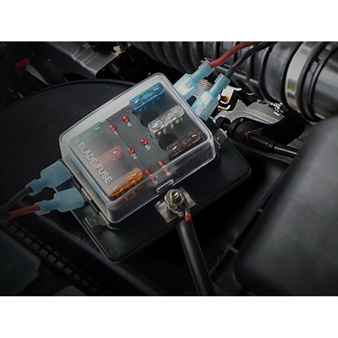 10-32V 6 Way Blade Fuse Box Block Holder with LED Warning Light For Car Marine
