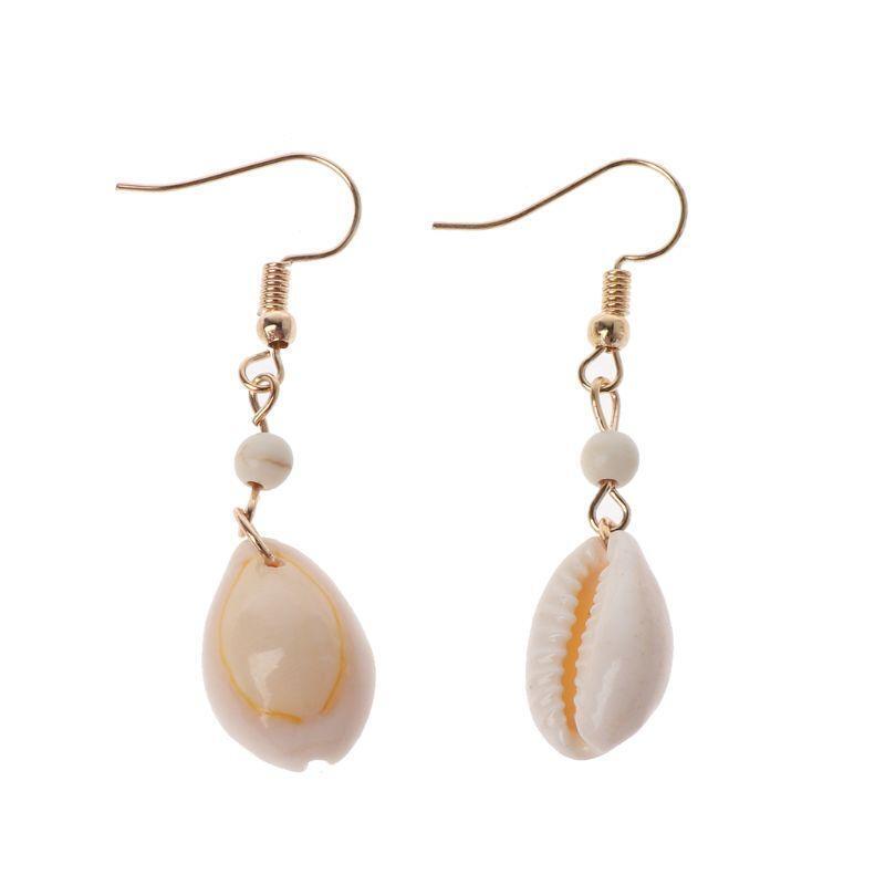 Natural Simple Cowrie Shell Hook Dangle Drop Earrings For Women Fashion Jewelry
