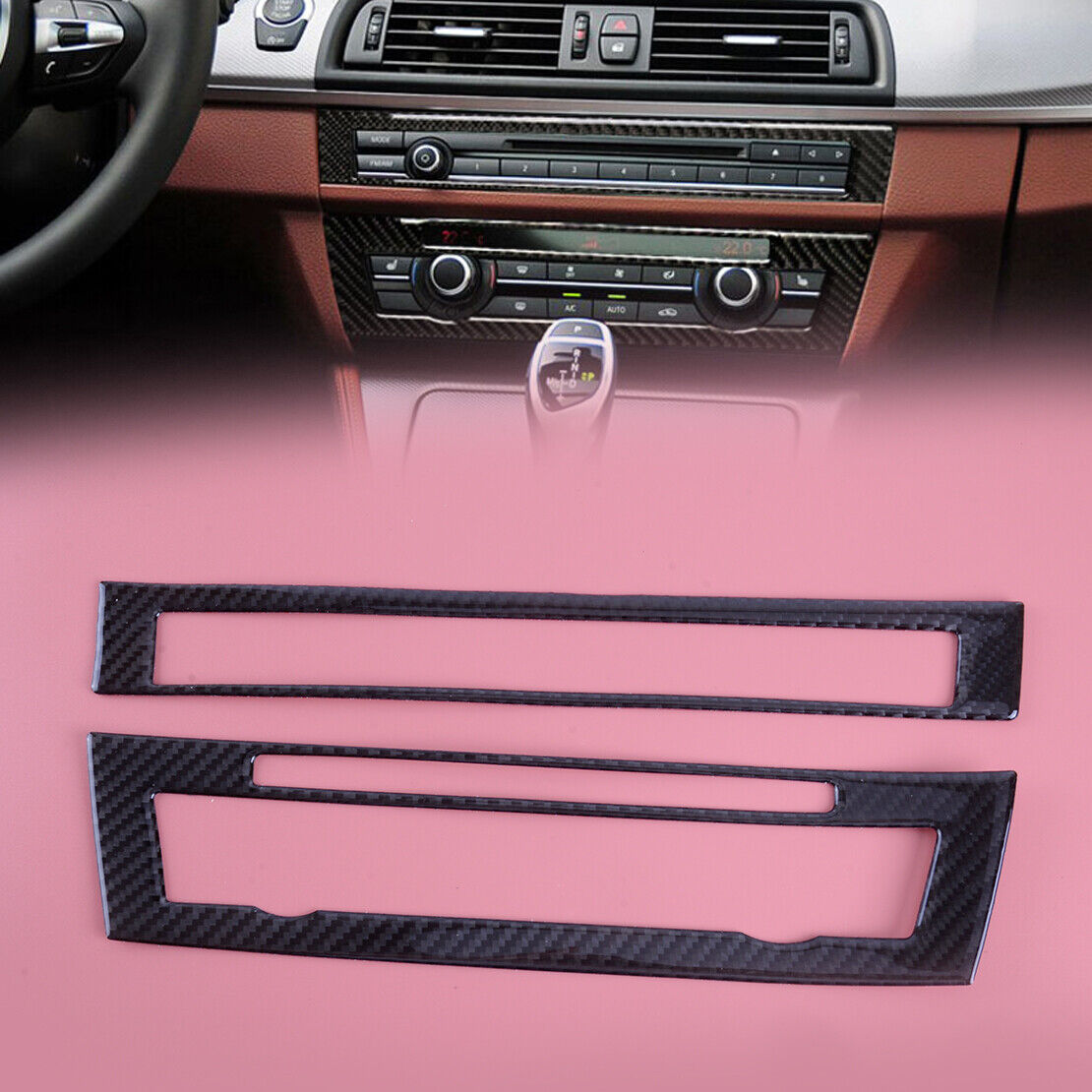 Carbon Fiber Interior CD Panel Cover Trim Fit For BMW 5 Series F10 2011-2017 New