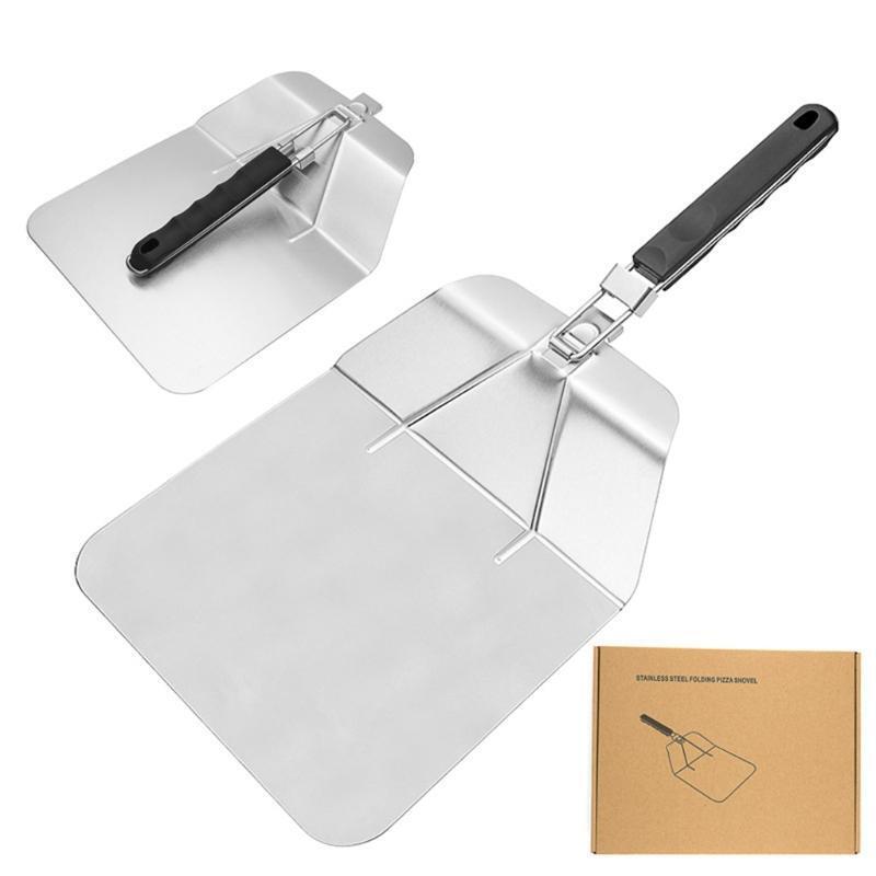 Stainless Steel Pizza Peel Shovel Spatula 21inch Folding Cake Cheese Lifter Tray
